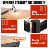 MUWOOD 48" L×24”W Adjustable Workbench with Wheels, 28”-40”Height Heavy Duty Table 2000 LBS Load Capacity, Work Bench with Power Outlet & Pegboard, Rubber Wood Work Table for Garage, Office, Workshop MUWOOD