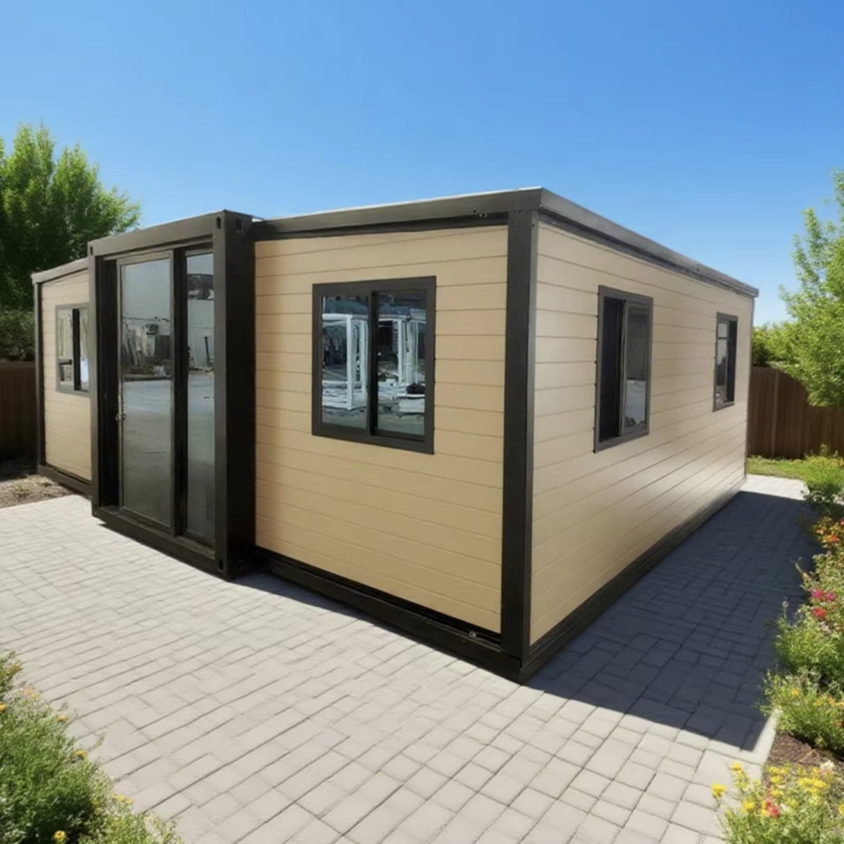 Folding Prefab Tiny Home for Sale Container House, Features 2 Bedroom, 1 Kitchen and Bathroom, Expandable Portable Modular Tiny House to Live in for Adults, Prefabricated Mobile Homes for Sale Generic
