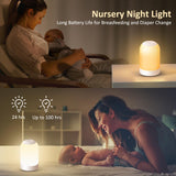G Keni Touch Bedside Night Lamp, Baby Nursery Night Light for Kids Adults, Egg Lights with Timer, Dimmable Small Mini Lamp for Nightstand/Bedroom/Living Room, USB Rechargeable, White/Natural/Warm G Keni