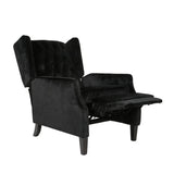 Christopher Knight Home Diana Wingback Recliner, Black + Dark Brown GDFStudio