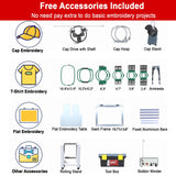 Smartstitch S-1501 Commercial Embroidery Machine with 15 Needles,14"x20" Embroidery Area,1200SPM Max Speed,12" Touch Screen, Wifi available, capable of embroidering on 3D Caps, Flat, T-shirt and more smartstitch