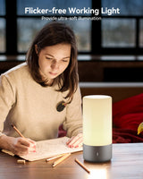 ROOTRO Table Lamp, [Advanced] Bedside Touch Control Lamp for Bedroom 3 Level Dimmable Warm White Lights with 256 RGB Color Mode Modern Deisgn Smart Nightstand Desktop LED Lamps Portable for Read ROOTRO
