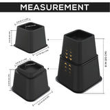 Utopia Bedding Adjustable Bed Furniture Risers - Elevation in Heights 3, 5 or 8 Inch Heavy Duty Risers for Beds - Supports up to 1,300 lbs - (Set of 4 Riser, Black) Utopia Bedding
