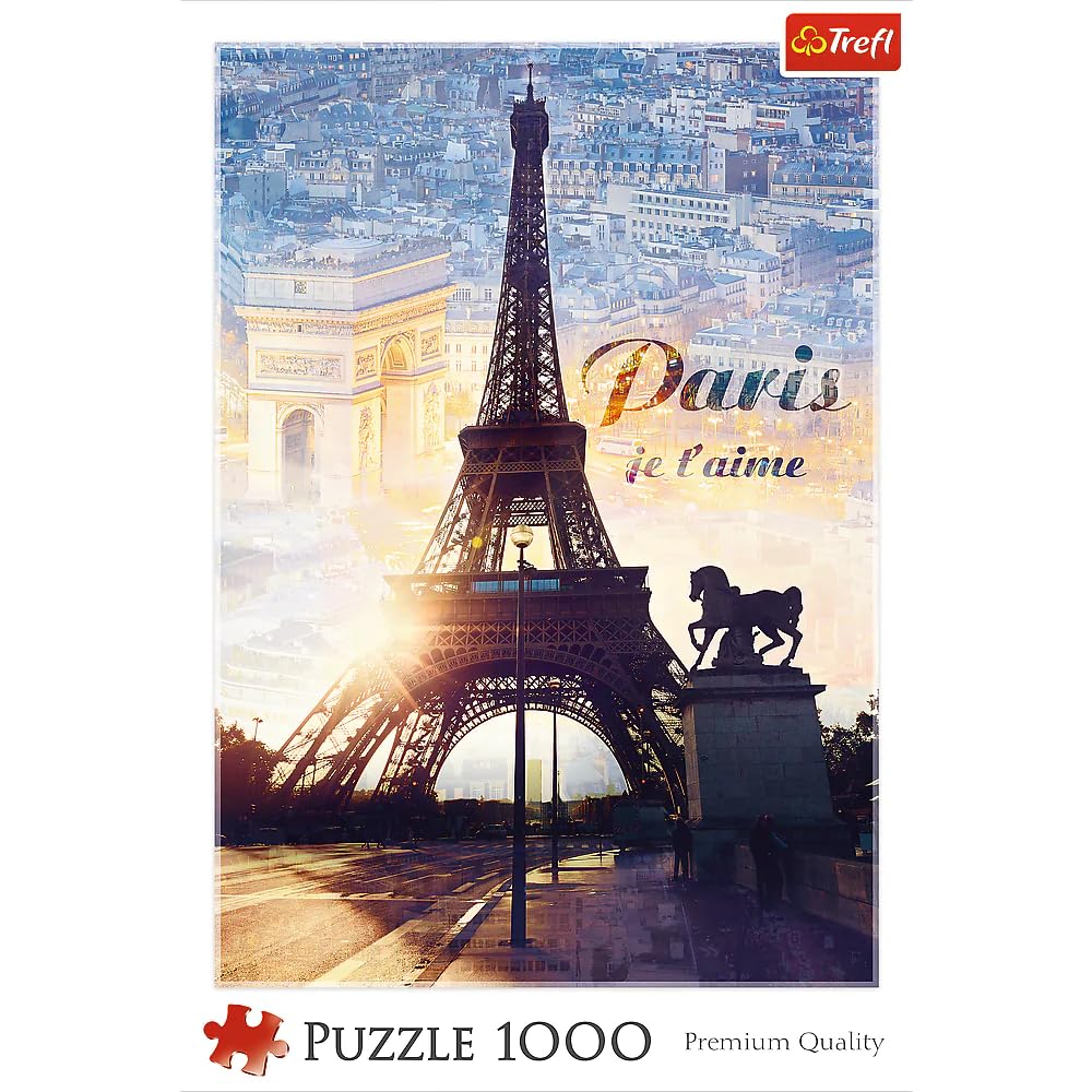 Trefl Paris at Dawn 1000 Piece Jigsaw Puzzle Red 27"x19" Print, DIY Puzzle, Creative Fun, Classic Puzzle for Adults and Children from 12 Years Old Trefl