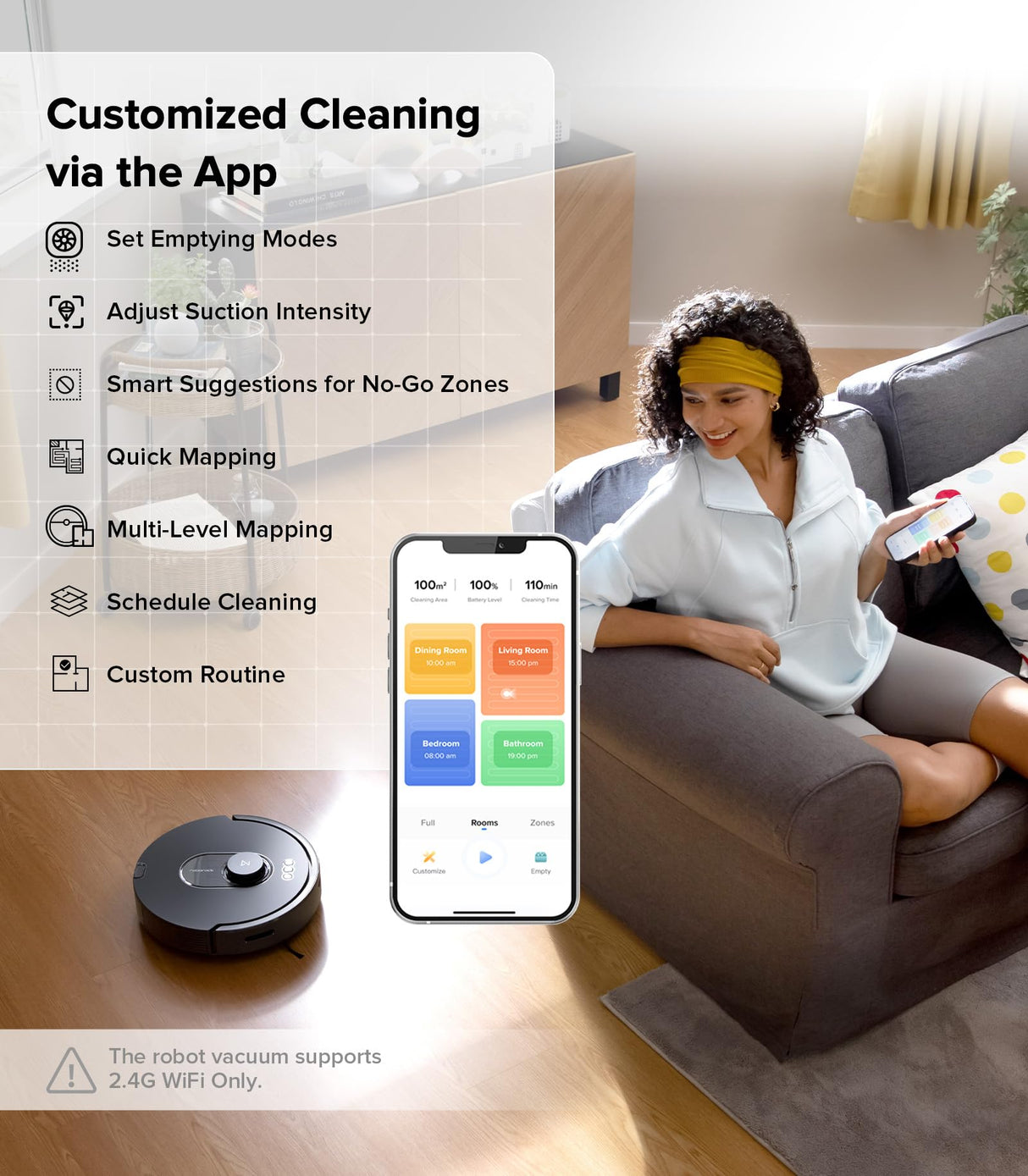 roborock Q5 Max+ Robot Vacuum with Self-Empty Dock, Upgraded from Q5+, 5500 Pa Suction, DuoRoller Brush, Hands-Free Cleaning for up to 7 Weeks, PreciSense LiDAR Navigation, App & Voice Control roborock