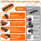 VARSK Contour Gauge Tool (10 inch) with Lock - Birthday Gifts for Men Dad Him, Cool Gadgets for Men, Irregular Shape Duplicator, Outline Edge Angle Measuring Tool for Woodworking Flooring VARSK