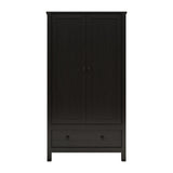 Panana 2 Door Wardrobe, Armoire with Drawer for Bedroom (Black) Panana