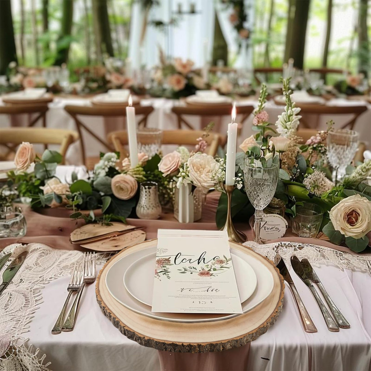 2 pcs Large Wood Slices for Centerpieces 11-12 inches Wood Rounds for Tables Decor Rustic Wood Circles for DIY Crafts and Wedding Decor Round Wooden Discs Rustic Wedding Centerpiece SENMUT