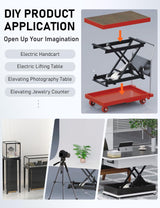 DIHOOL Electric Scissor Lift Table 350LB Load, 195-680MM Height Adjustable Electric Lifting Platform DIHOOL