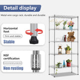 FDW 5 Tier 22L x 12W x 48H Pantry Shelves Adjustable Metal Shelves NSF Storage Rack Shelving Units for Kitchen Garage Small Places Commercial,Chrome FDW