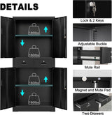 GAOMON Garage Storage Cabinet, 73 Inch Metal with 2 Drawers, Heavy Duty Tool Cabinet with Locking Doors and Adjustable Shelves GAOMON