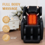 KEIKI Zero Gravity Massage Chair Recliner with 10 Massage Rollers, Full Body Air Pressure Therapy, Heated Lumbar & Leg, Foot & Calf Massage, Bluetooth Audio, Adjustable Intensity, PU Leather, Black KEIKI