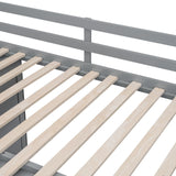 Quarte Multifunctional Loft Bed, Full Size Loft Bed with Built-in Wardrobes, Cabinets and Drawers for Kids Teens Adults, No Box Spring Required (Gray/Pine3, Full) Quarte