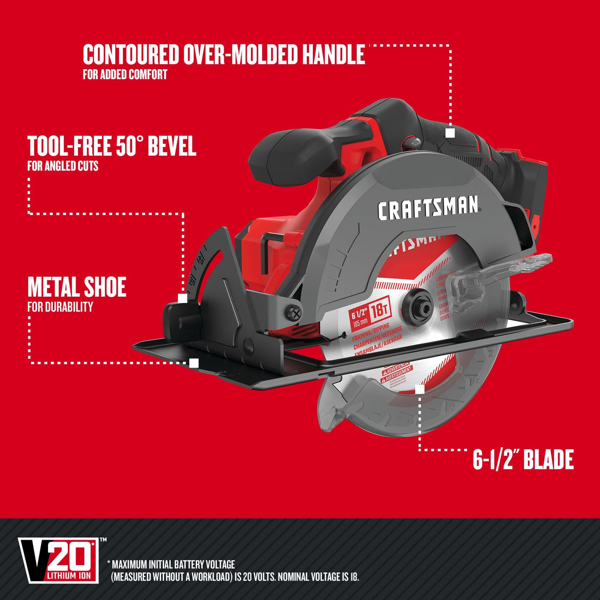 CRAFTSMAN V20 Cordless 6-Tool Power Tool Combo Kit with 2 Batteries and Charger (CMCK600D2) CRAFTSMAN