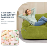 MAXYOYO Giant Bean Bag Chair, Stuffed Bean Bag Couch with Filler Large Living Room Bean Bag Chair for Adults, Big Lazy Sofa Accent Chair with Pocket Floor Chair for Gaming, Reading, Green MAXYOYO