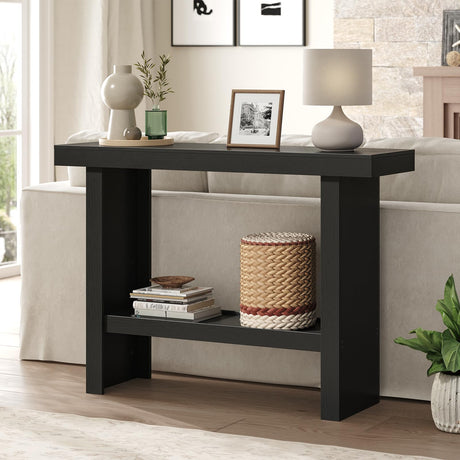 MAHANCRIS Console Table, 39.4'' Black Entryway Table for Hallway, Narrow Sofa Table Behind The Couch, Modern Foyer Tables for Entrance, Living Room, Corridor, Easy Assembly, Black CTHB16801 MAHANCRIS