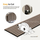 Olanglab Wood Slat Wall Panels, 2 Pack Wood Slats for Wall, 94.48"x 12.59"x 0.82" Each, 3D Wall Panels for Interior Wall Decor, (Brown Walnut) Olanglab