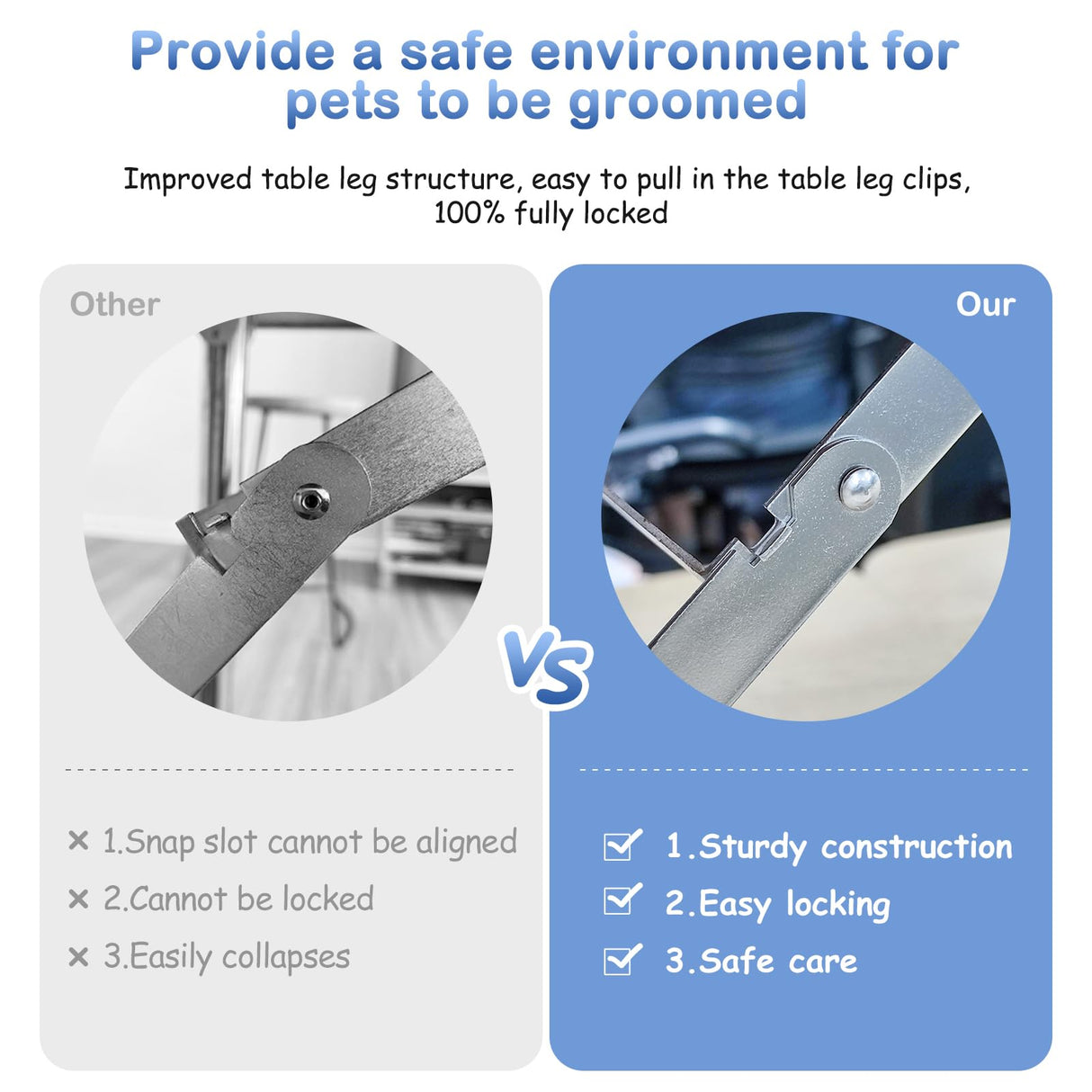 APRILSOUL 42 Inch Pet Grooming Table for Medium Dogs,Adjustable Height,Foldable,Anti-Slip Surface,with Arms, Nooses, Mesh Tray APRILSOUL