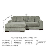 Signature Design by Ashley Lindyn Contemporary L-Shaped 2-Piece Sectional with Chaise for Living Room, Gray Signature Design by Ashley