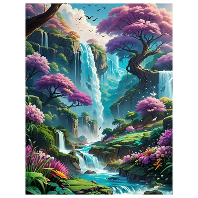 Aestalrcus Landscape Diamond Art Kits for Adults, Waterfall Diamond Painting Kit for Adults Beginners, DIY 5D Full Drill Gem Art Home Wall Decor 12x16in