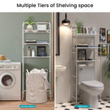 Home Zone Living Over The Toilet Bathroom Storage Organizer with 3 Tiers of Shelving Rack Space Home Zone Living