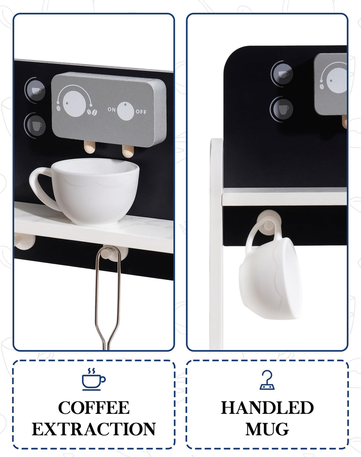 ROBOTIME Play Kitchen for Kids, Wooden Kids Play Kitchen Playset, Toddler Kitchen Pretend Play Set with Marble-Style Countertop, Modern Toy Kitchen for Girls and Boys Ages 3+ ROBOTIME