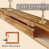 60 Inch Fireplace Mantel, Farmhouse Floating Fireplace Mantle, Wall Mounted Solid Rustic Wood Shelf, with Groove for Better Fireplace Decor and Frame Display (60" W x 8" D x 6" H) cenleoha