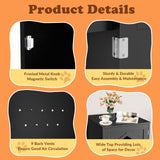 ZENY Cat Litter Box Furniture Hidden, Enclosed Cat Litter Box with Vent Holes, Indoor Cat Box Cabinet, Wooden Cat Washroom, End Table, Nightstand (Black) ZENY