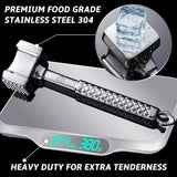 Meat Tenderizer Mallet Stainless Steel, Premium Meat Hammer Tenderizer, Kitchen Meat Mallet for Chicken, Conch, Veal Cutlets, Beef & Steak, Meat Pounder Flattener, Non-Slip Grip with 5 years Warranty Gourmet Easy