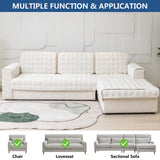 Eismodra Sectional Couch Covers,L Shape Sofa Slipcover Furniture Protector for Dogs Cats Pet Chaise Lounge 3 Cushion Couch Loveseat,White 36 x 36 inches (Only 1 Piece) Eismodra
