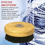 HI-TECH 5” Wood Block Brush – Carpet & Upholstery Shampoo Tool for Rotary Buffers & Polishers– Medium Soft Bristles– Car Detailing Scrub Brush Discount Car Care Products