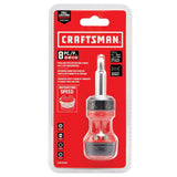 CRAFTSMAN Ratcheting Screwdriver, Stubby Push-n-Pick Set with Multi-Bits, 8 Piece (CMHT68132) CRAFTSMAN