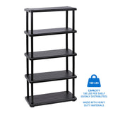 Iceberg Rough 'N Ready 5-Shelf Open Storage Unit, Black, 36" W x 74" H x 18" D Iceberg