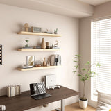 BOFIRE Wall Shelves, Floating Shelves for Wall, Wall Mounted Wood Shelves for Bedroom Laundry Living Room, Solid Wood Display Shelves Decor (Wooden, 17 Inch) BOFIRE