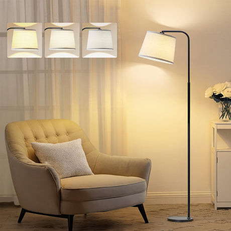 AKASUKI Floor Lamp for Living Room with 3 Color Temperatures, Foot Switch Standing Lamps for Living Room, Bedroom, Office, Arc Mordern Floor Lamp with 9W LED Bulb Included AKASUKI