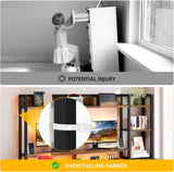 DWVO Computer Desk with Drawers & Hutch, 59.1" Office Desk with Power Outlets & LED Lights, Home Office Desk with Storage Shelves, Rustic Brown DWVO