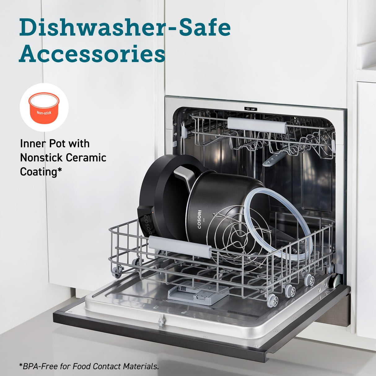 COSORI Pressure Cooker Electric 6 qt, 9-in-1 Instant Multi Kitchen Appliances, Safer Venting Design, Rice Cooker, Slow Cooking Pot, Sous Vide, Saute Pot, 1100W, Stainless Steel COSORI