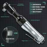 DNA MOTORING 17Pc Air Tool Kit 1/2-Inch Pneumatic Air Impact & Ratchet Wrench Kit Torque Wrench for Repairs, w/Case, Sliver/Black, TOOLS-00530 DNA MOTORING