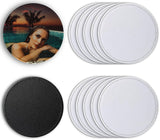10 Pcs Leather Sublimation Coasters Blanks Bulk with Sewn Edge, 4x4 Inch Thin Sublimation Blank Cup Mat Heat Transfer Press DIY Crafts (Round (10 pcs 4x4 Inch)) Joiit