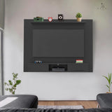 Naomi Home Zola Multi Storage Wall Media Center for up to 70 inch TVs, Entertainment Center with Storage, Floating TV Stand with 2 Sliding Doors and 2 Floating Wall Shelves, UV Painting Finish Black Naomi Home