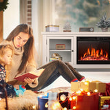 R.W.FLAME Fireplace TV Stand for 50 Inch TV,Modern Entertainment Center with 23" Electric Fireplace,Media Furniture for Living Room with Storage Cabinets, 48 Inch,White R.W.FLAME