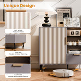 MODNEST 31" Fluted Sideboard Cabinet with Door and Drawer, Sideboard Buffet Cabinet with Storage, Coffee Bar with Adjustable Shelves for Kitchen, Living Room, Entryway, 31.5"x15.7"x31.5", Grey MODNEST