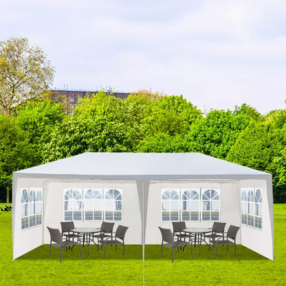 Party Tent 10 x 20' for Parties Heavy Duty Outdoor Wedding Tent White Large Patio Gazebo Carport Canopy Shade, 4-Sided Tents Removable Walls, Perfect for Birthday,Graduation,BBQ