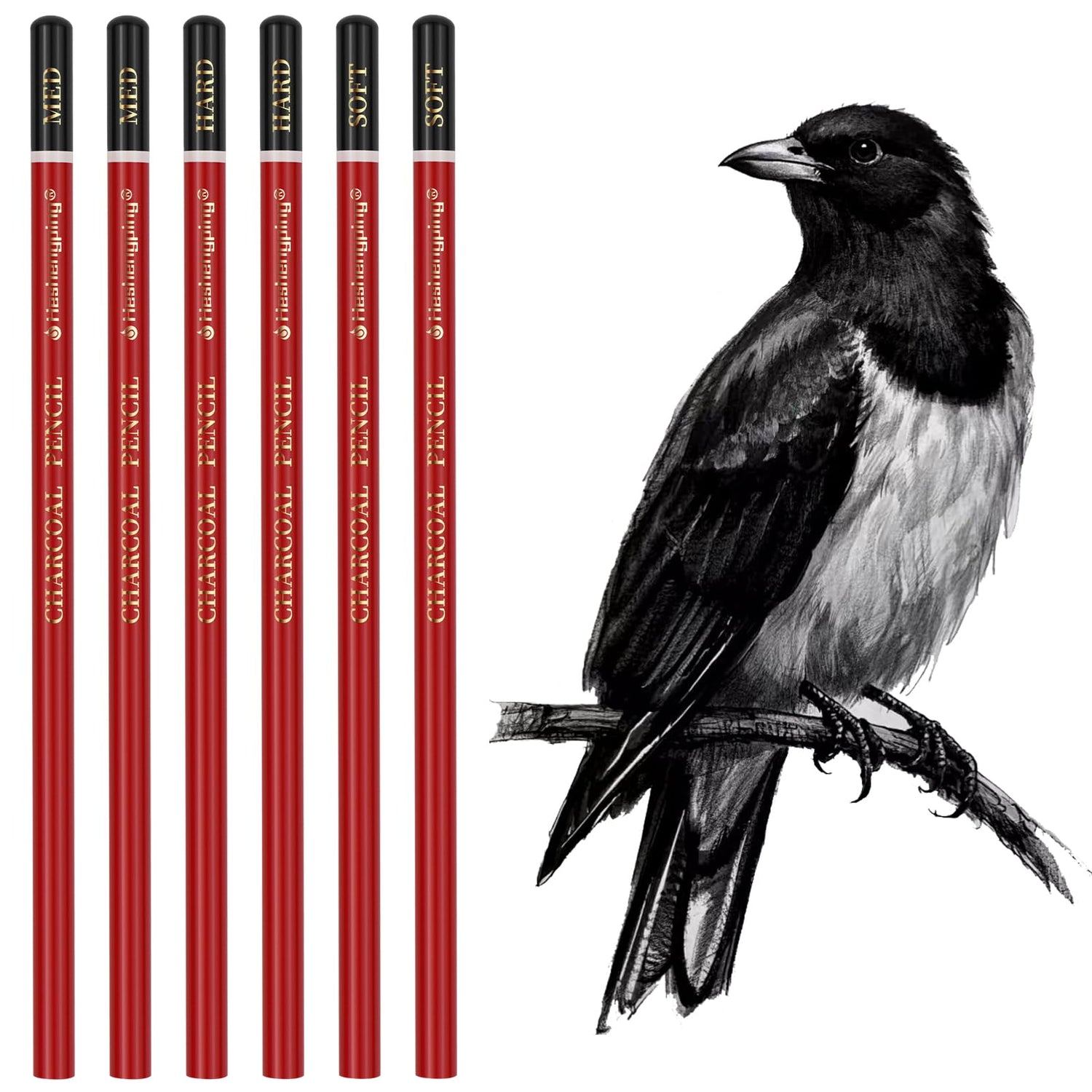 Shading Drawing Kit Heshengping Professional Charcoal Pencils Drawing Set Sketching Kit -6 ...