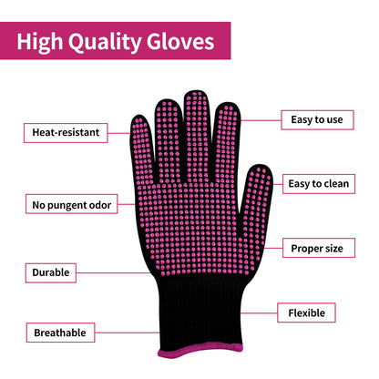 HTVRONT Heat Resistant Gloves for Sublimation - 2Pcs Heat Gloves for Sublimation with Silicone Bumps, Heat Resistant Work Gloves for Women, Universal Fit Size