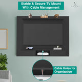 Naomi Home Zola Multi Storage Wall Media Center for up to 70 inch TVs, Entertainment Center with Storage, Floating TV Stand with 2 Sliding Doors and 2 Floating Wall Shelves, UV Painting Finish Black Naomi Home