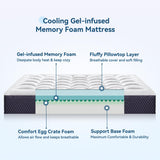 ONENICE 10 Inch Full Mattress in a Box, Breathable Gel-Memory Foam Plus Pillowtop Mattress for Pressure Relief, CertiPUR-US Certified Bed in a Box, Fiberglass-Free ONENICE