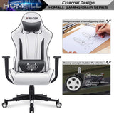 Homall Gaming Chair, Video Game Chair with Footrest and Lumbar Support, Ergonomic Computer Chair Height Adjustable with Swivel Seat and Headrest (Pale White) Homall