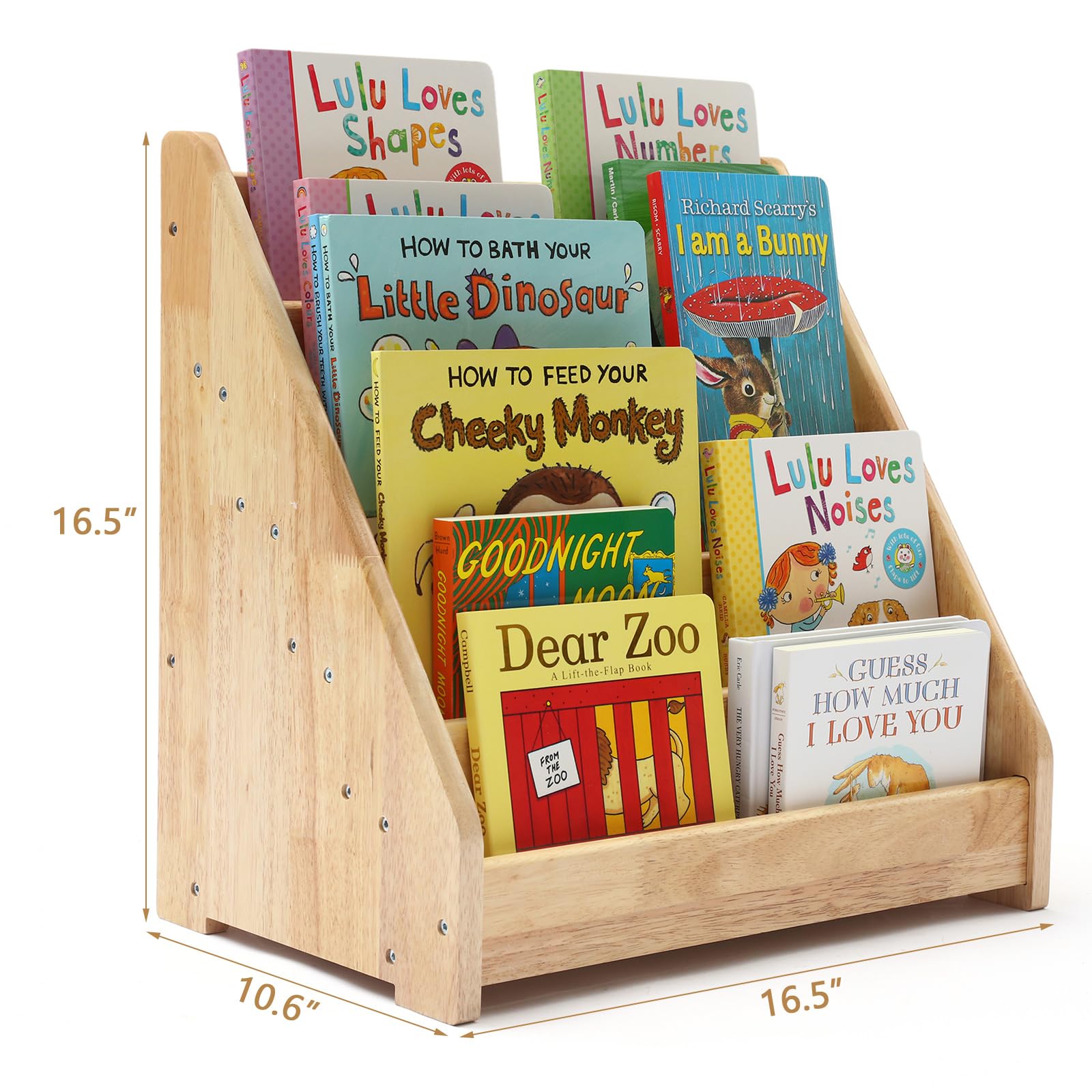 Nuoex 5-Tier Wooden Montessori Bookshelf with Chalkboard for Toddlers - WoodArtSupply