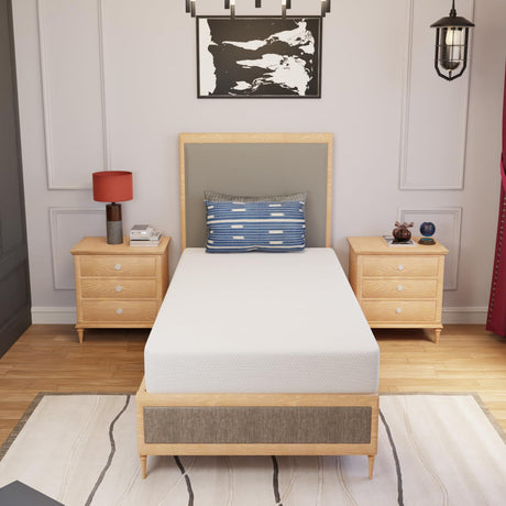 PayLessHere 8 inch Twin Green Tea Memory Foam Mattress Cooling Gel Infused Mattress,Fiberglass Free,CertiPUR-US Certified,Breathable Bed Mattress for Cooler Sleep Supportive,White Twin PayLessHere